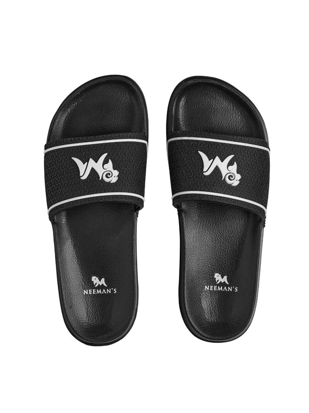 

NEEMANS Men Rubber Slip On Sliders, Black
