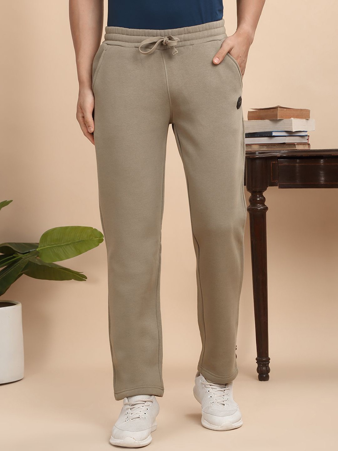 

Sweet Dreams Men Cotton Mid-Rise Track Pants, Olive