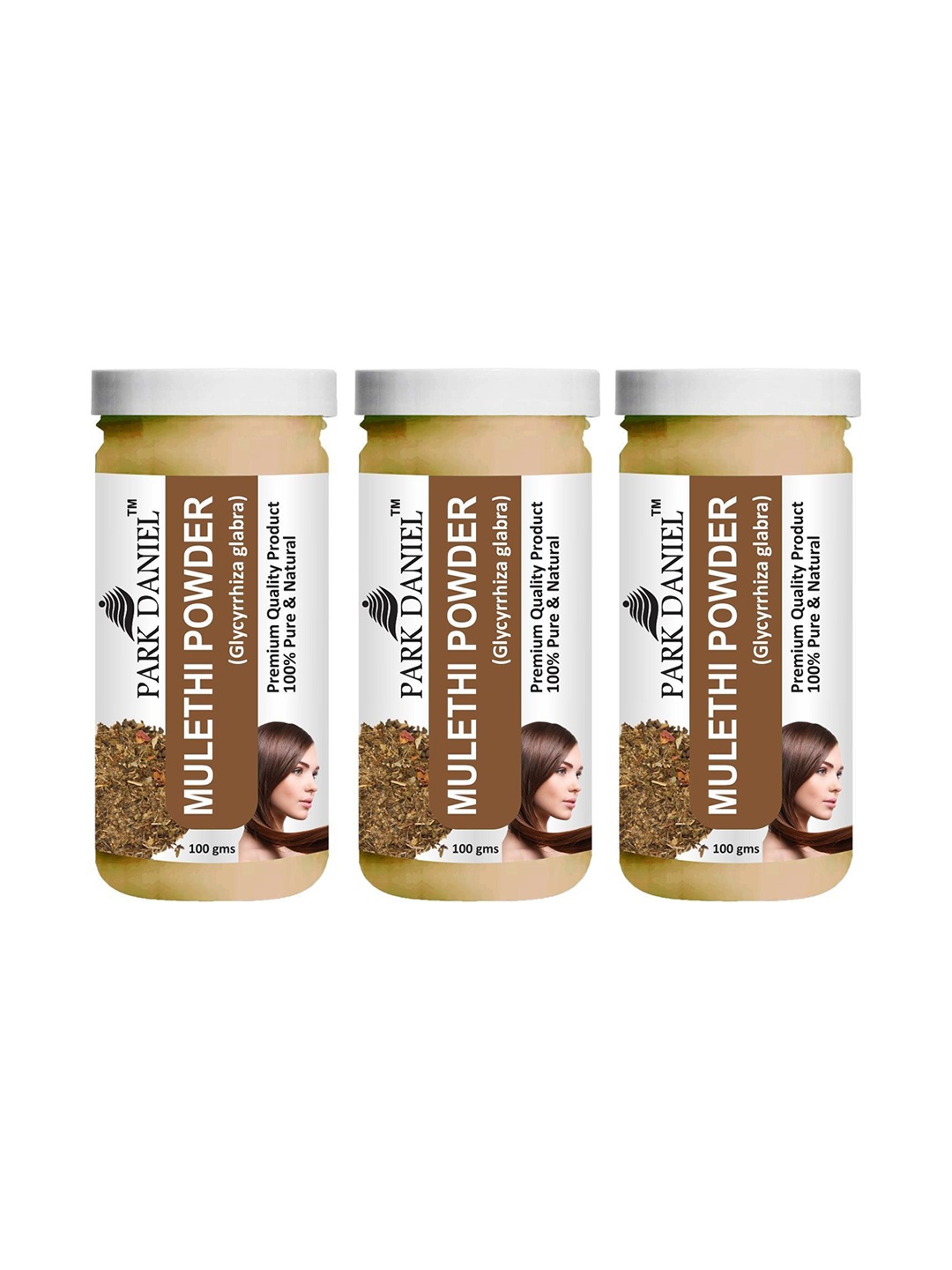 

Park Daniel Set Of 3 Mulethi Powder For Hair & Skin - 100 g Each, White