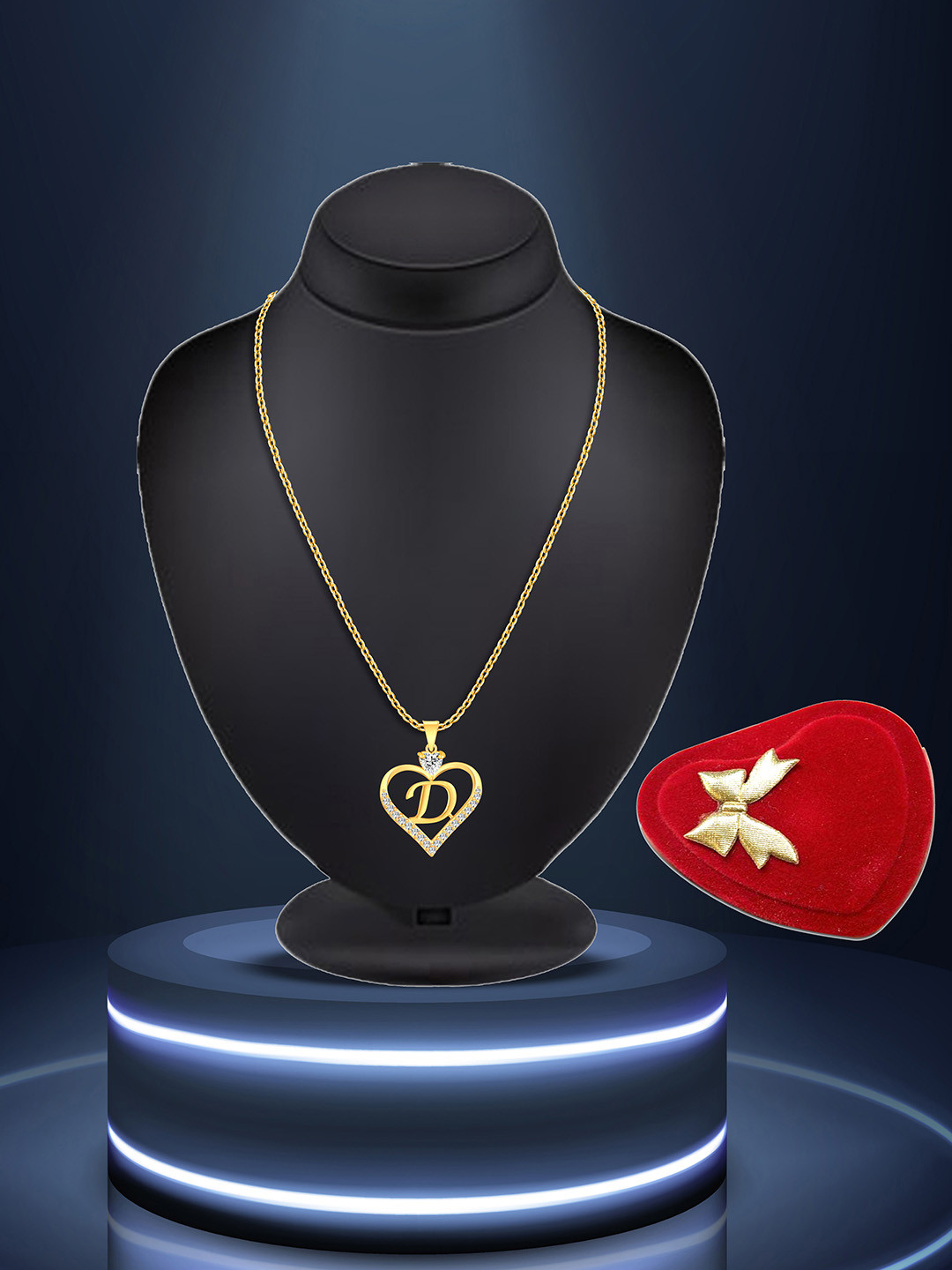 

Lila Gold-Plated Heart Shaped Pendants with Chains