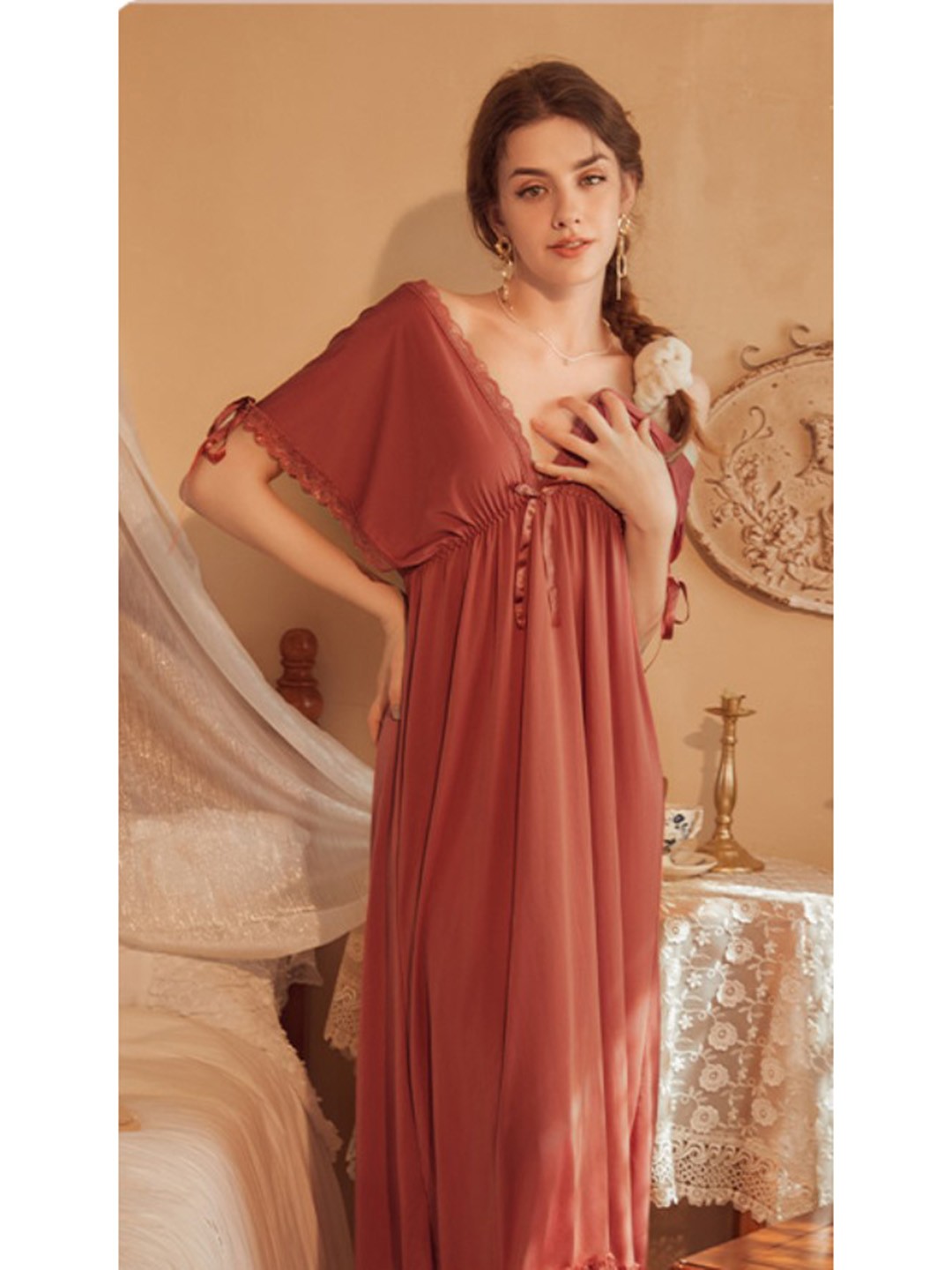 

StyleCast Solid V-Neck Baby Doll, Brown