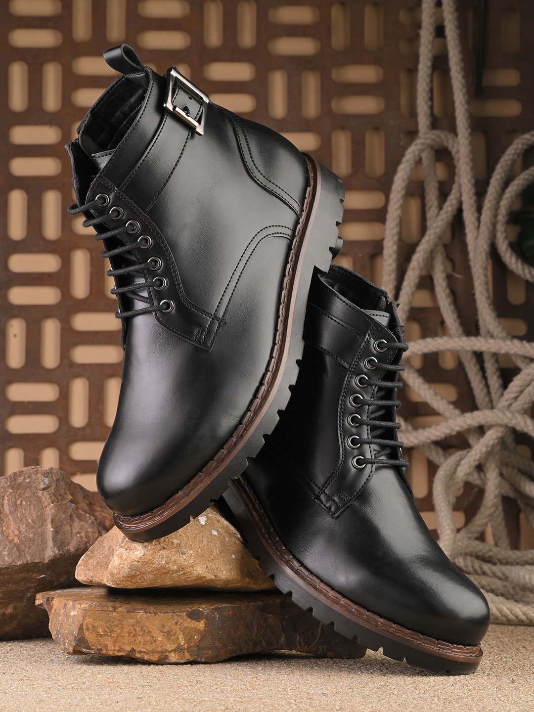 

CARLO ROMANO Men Block Heeled Regular Boots, Black