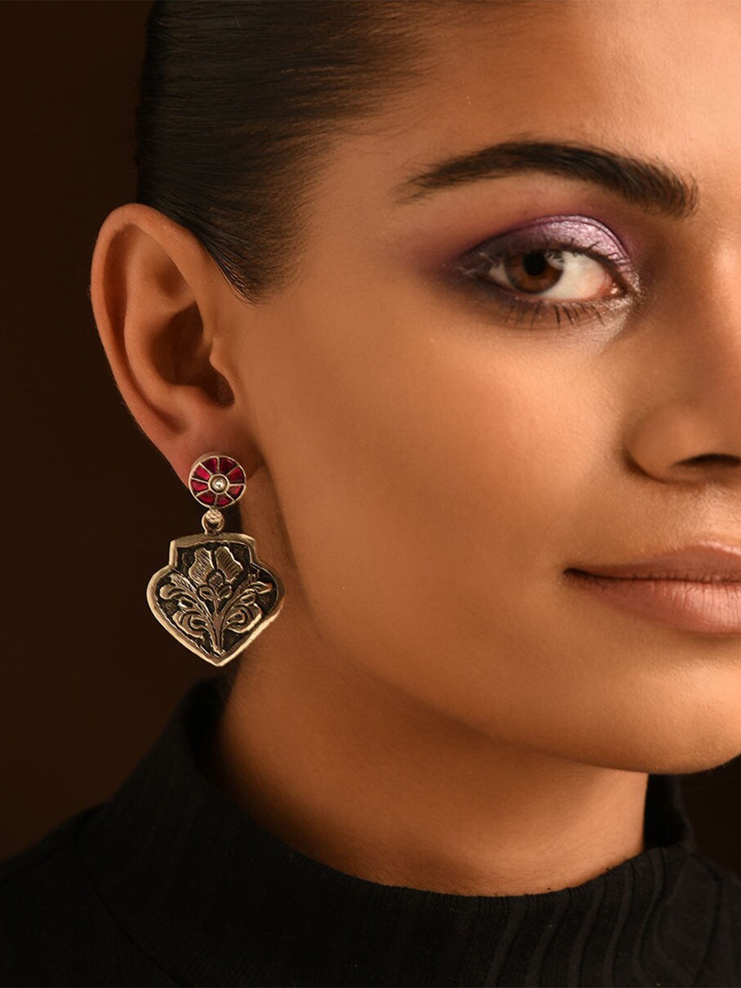 

JAYPORE Silver-Plated Contemporary Drop Earrings