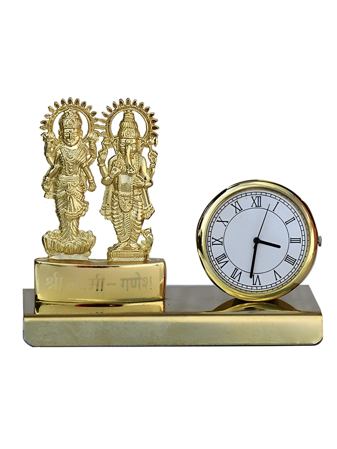 

Saugat Traders Gold Toned & White Lord Ganesha Religious Metal Idol Showpiece