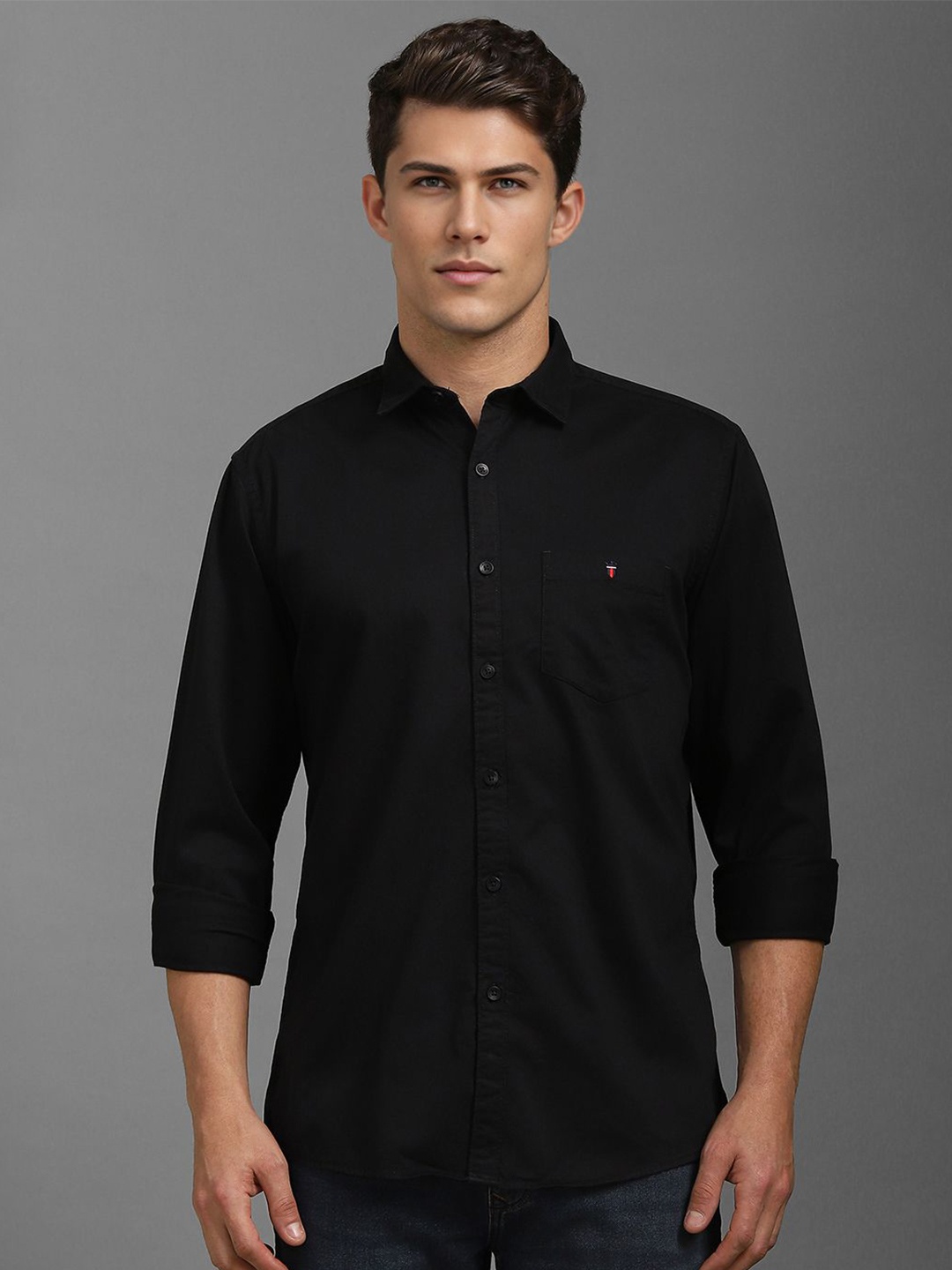 

Louis Philippe Jeans Men Slim Fit Opaque Casual Shirt, Black