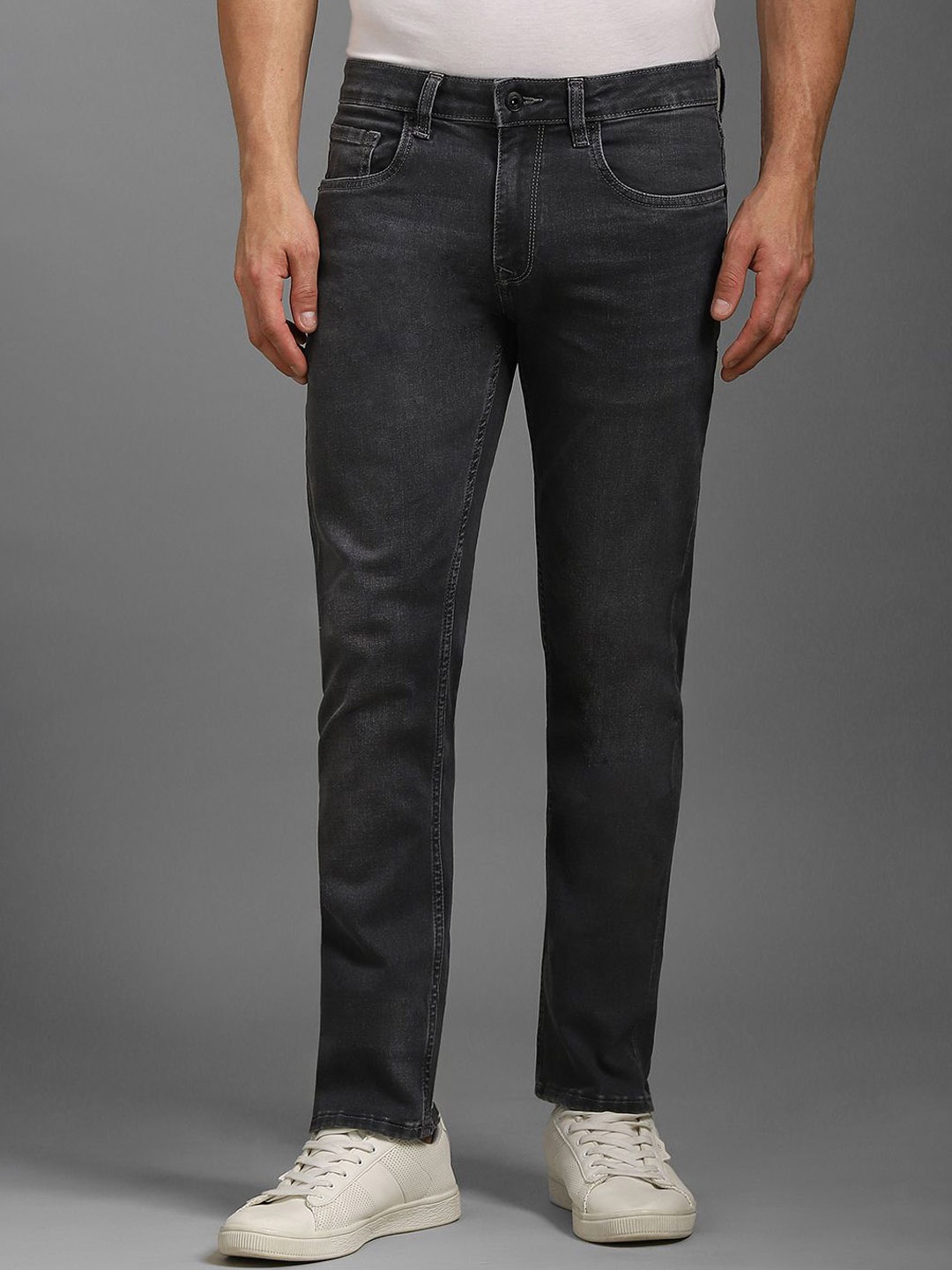 

Louis Philippe Jeans Men Slim Fit Heavy Fade Jeans, Grey