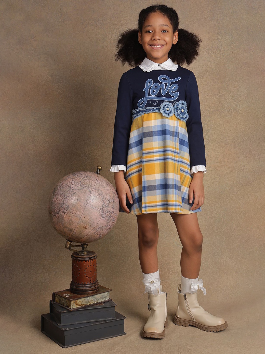

One Friday Checked A-Line Dress, Multi