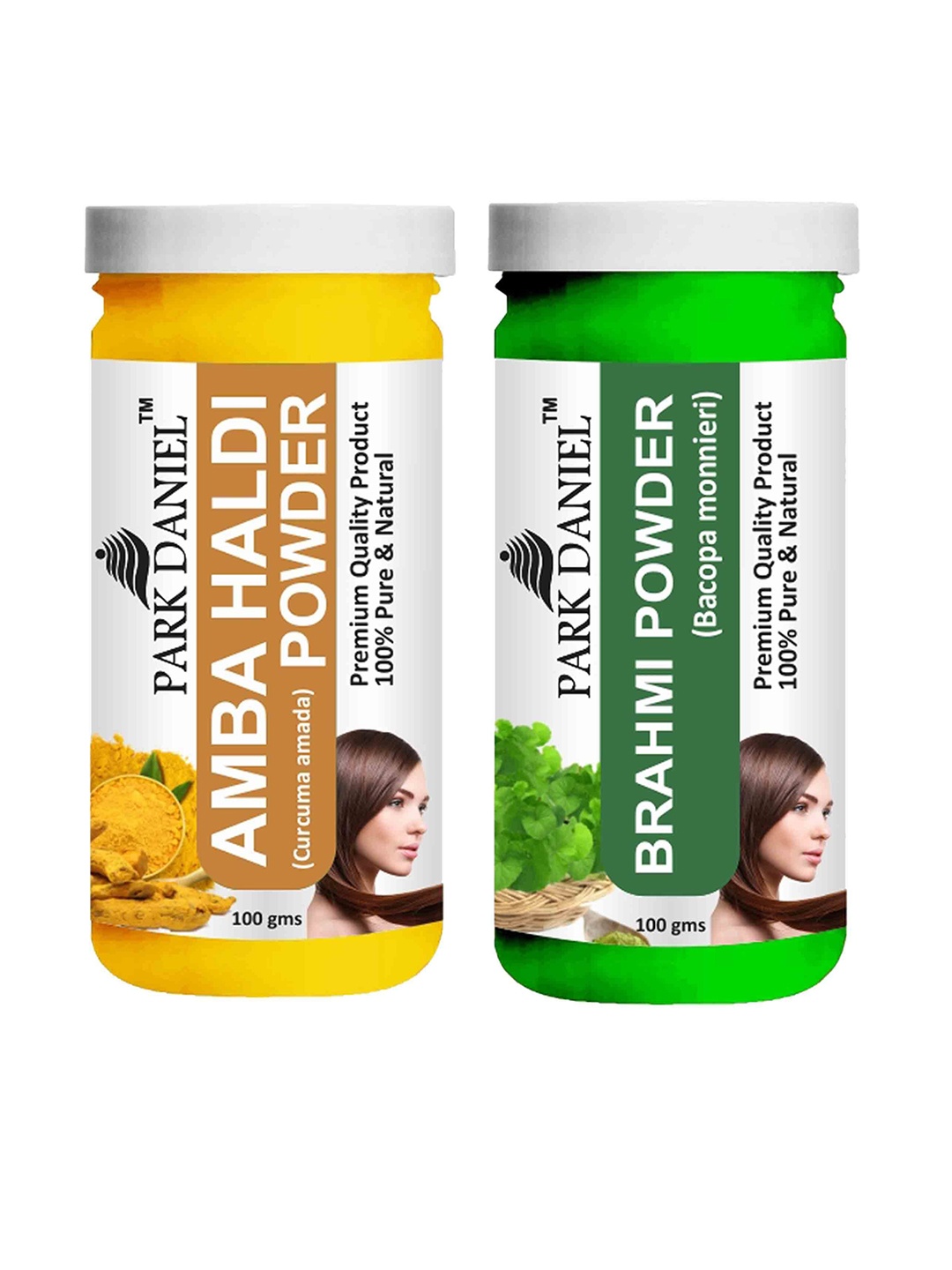 

Park Daniel Set Of 2 Brahmi & Amba Haldi Powder For Skin & Hair - 100 g Each, White