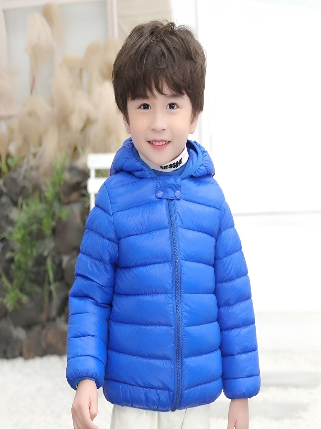 

BAESD Unisex Kids Lightweight Bomber with Patchwork Jacket, Blue