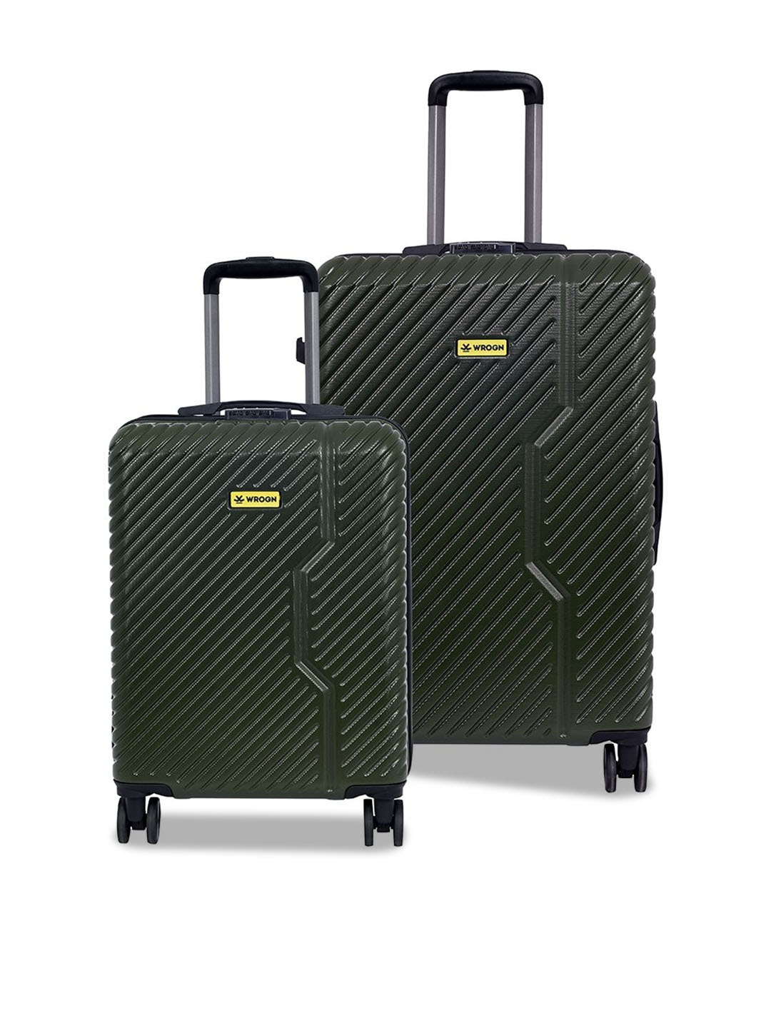 

WROGN Unisex Set Of 2 Hard-Sided Trolley Bag, Green