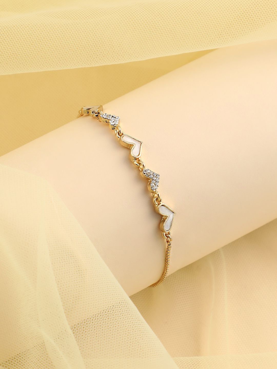 

SOHI Gold-Plated Stone Studded Wraparound Bracelet