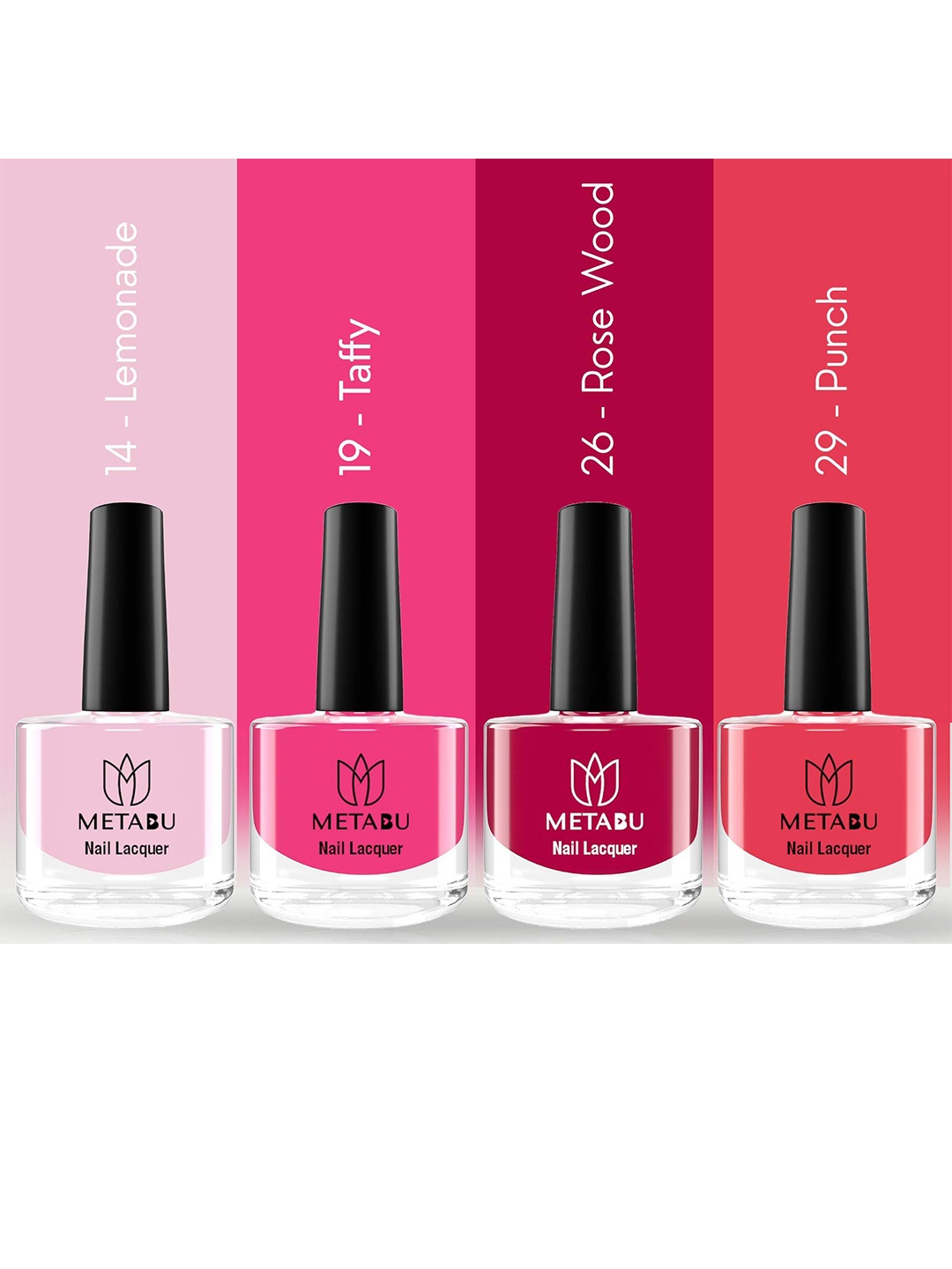 

METABU Set Of 4 Nail Lacquer- 8 ml Each- Combo 09, Multi