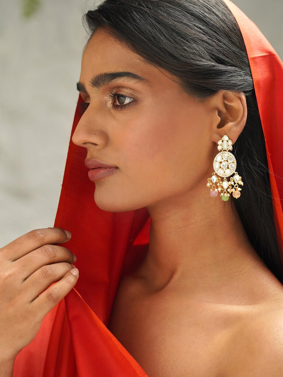

JAYPORE Contemporary Studs Earrings, Gold