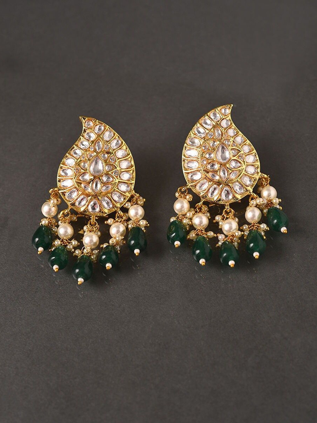 

JAYPORE Gold-Plated Contemporary Drop Earrings