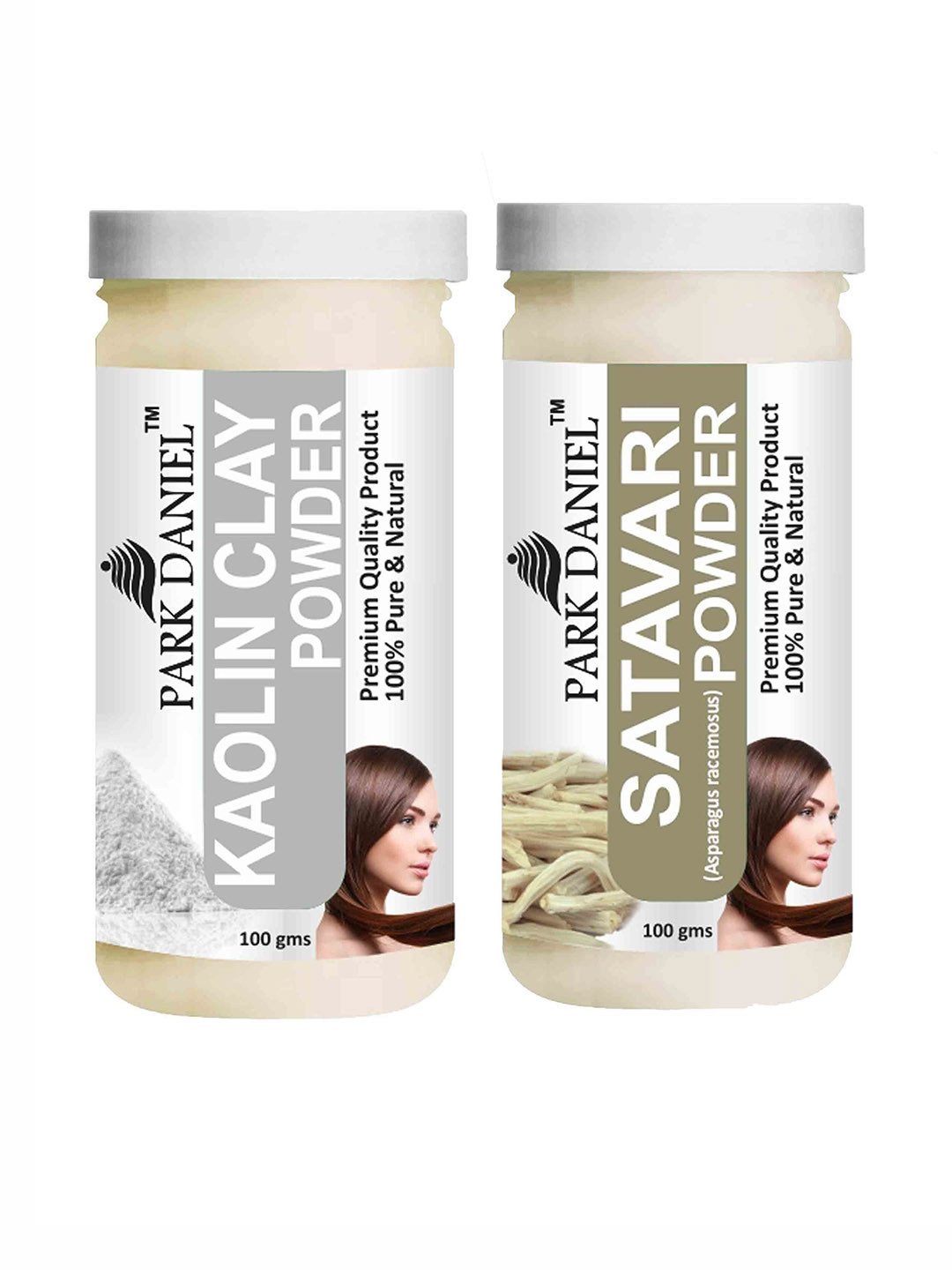

Park Daniel Set Of 2 Kaolin Clay & Satavari Powder For Skin & Hair - 100g Each, Transparent