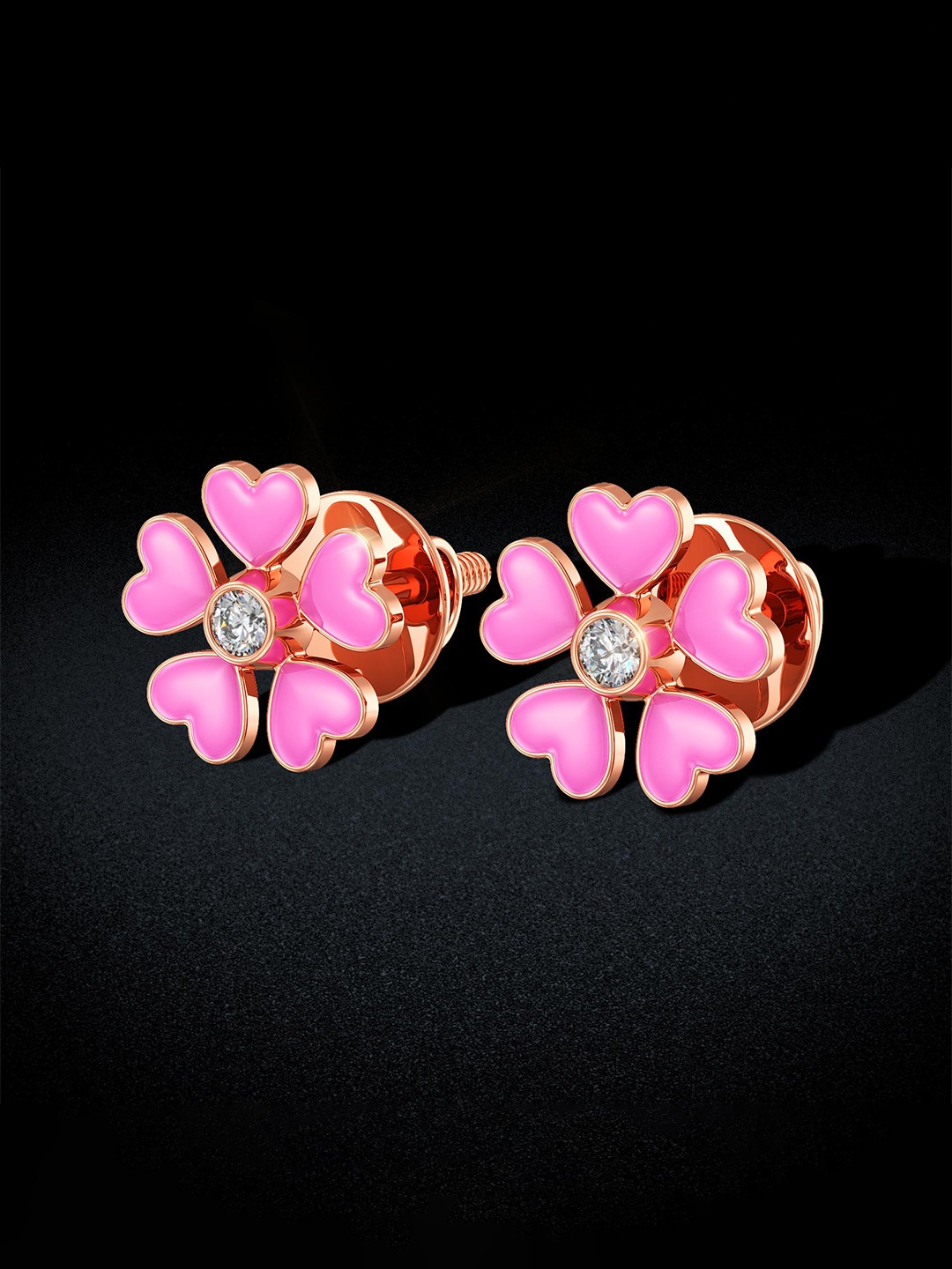 

Joyalukkas 18KT Earrings Diamond -0.92 gm, Rose gold