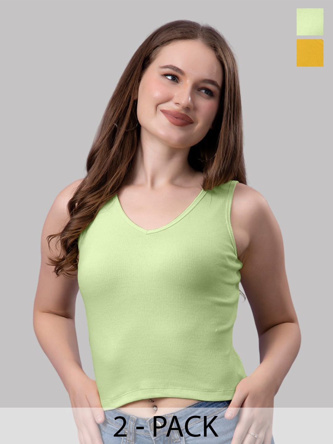 

Friskers Cotton Crop Top, Mustard