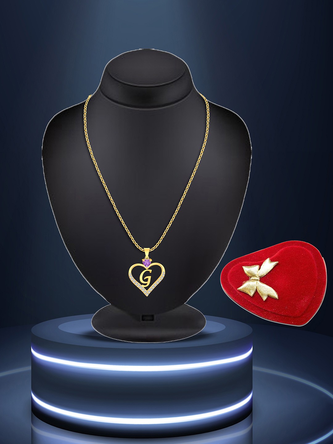 

Lila Gold-Plated Heart Shaped Pendants with Chains