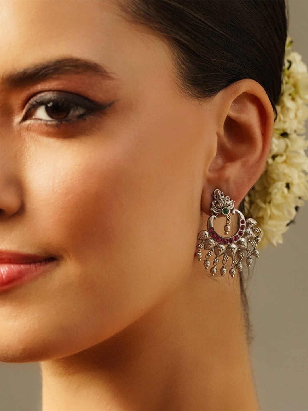 

JAYPORE Contemporary Drop Earrings, Silver