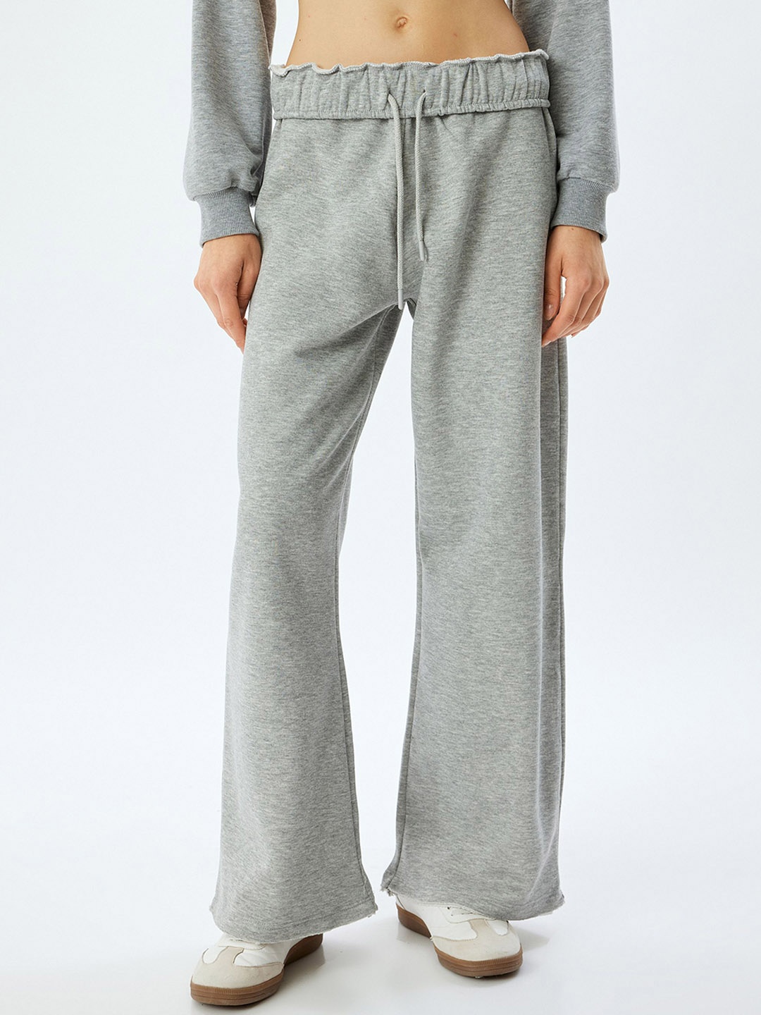 

Koton Women Solid Mid- Rise Track Pants, Grey