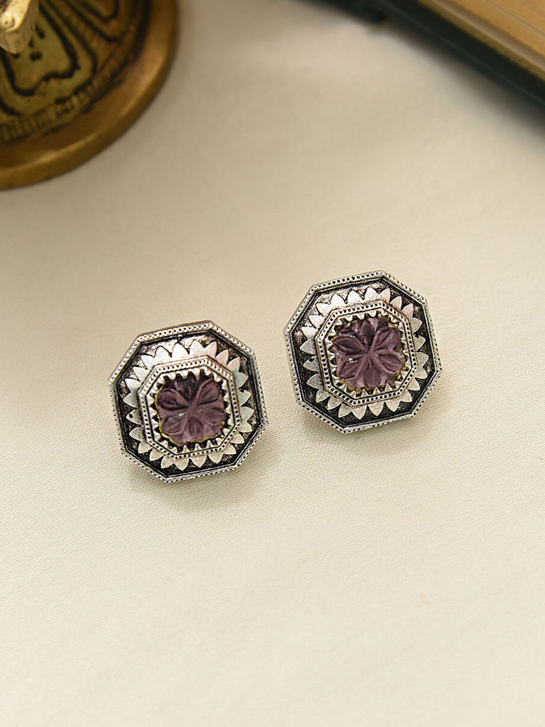 

JAYPORE Gold-Plated Contemporary Studs Earrings
