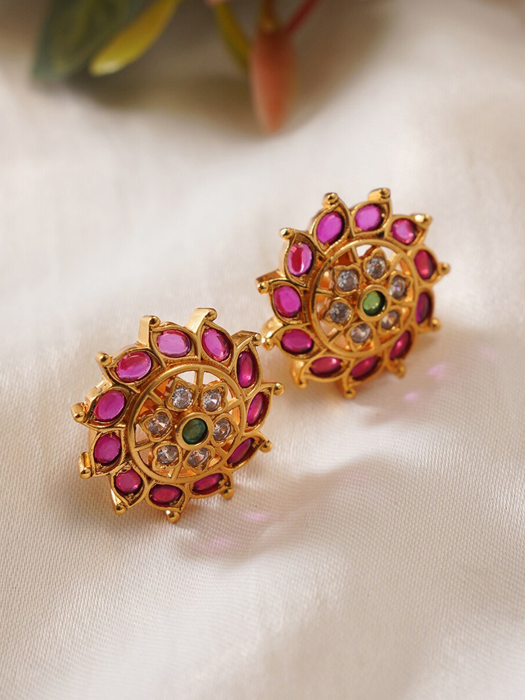 

JAYPORE Contemporary Jhumkas Earrings, Gold