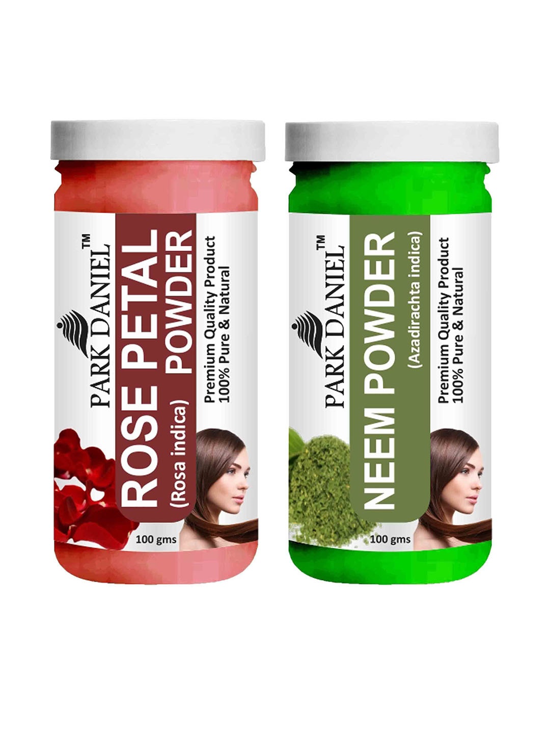 

Park Daniel Set Of 2 Rose Petal & Neem Face Powder - 100 g Each, Transparent