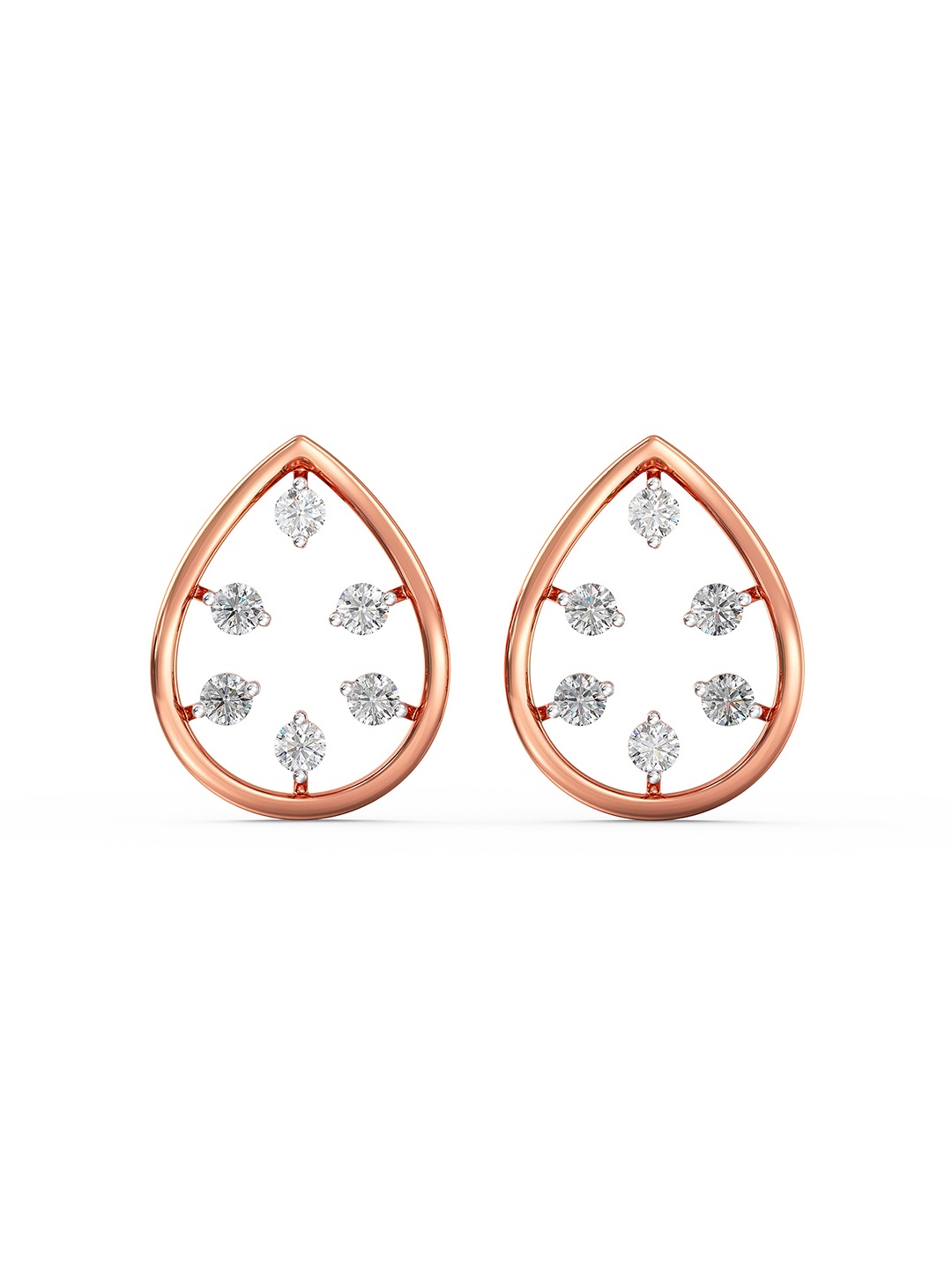 

Joyalukkas Women 18KT Gold Earrings Diamond, Rose gold