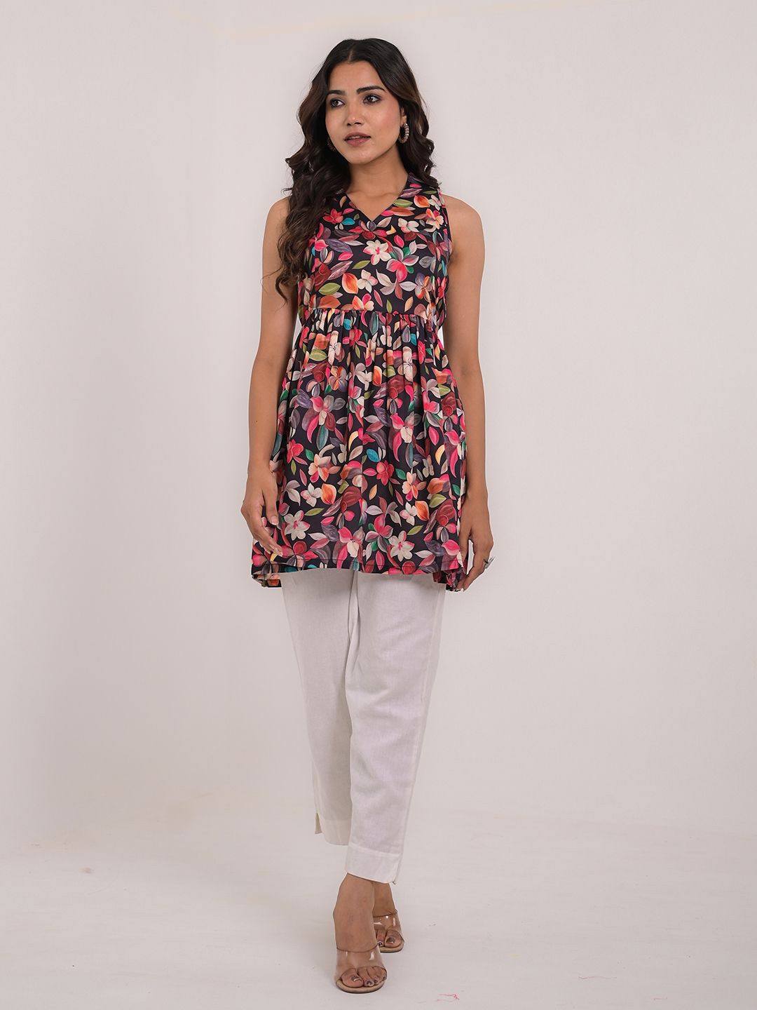 

KAVITA GUPTA Floral Printed Pure Cotton Maternity Tunic, Pink
