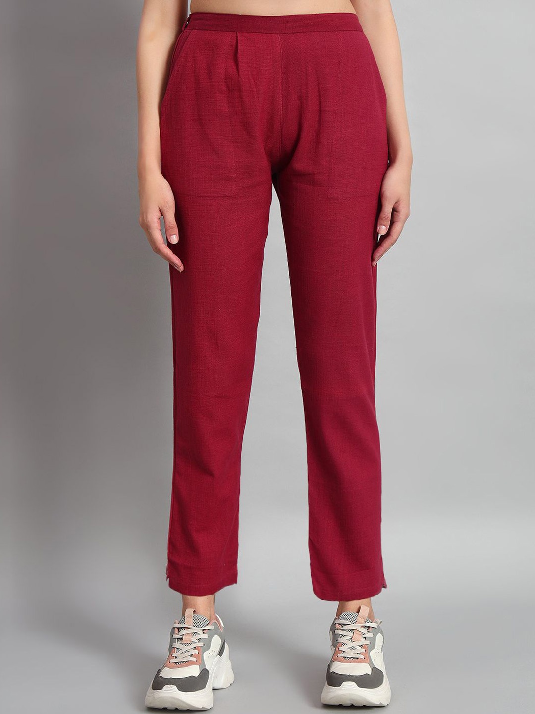 

HANDICRAFT PALACE Women Regular Fit Trousers, Maroon