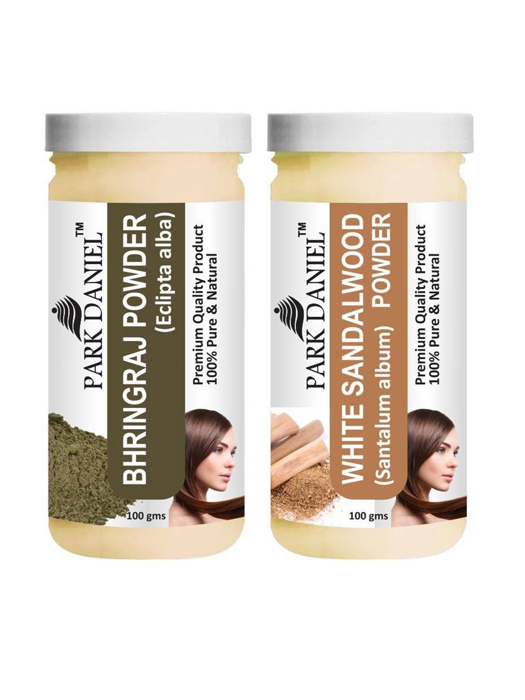 

Park Daniel Set Of 2 Bhringraj & White Sandalwood Powder For Skin & Hair - 100 g Each, Transparent