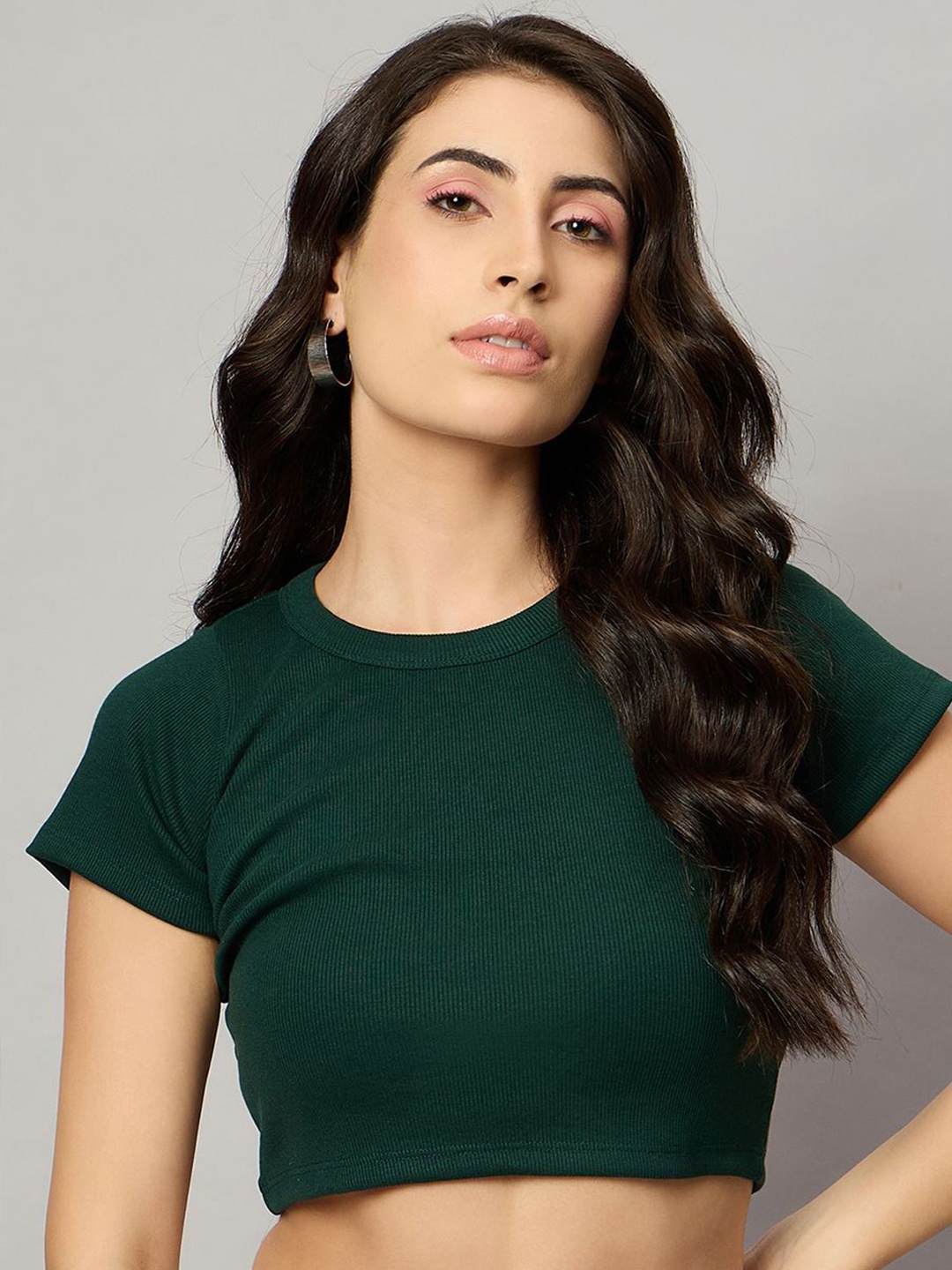 

Nun Blouson Crop Top, Green