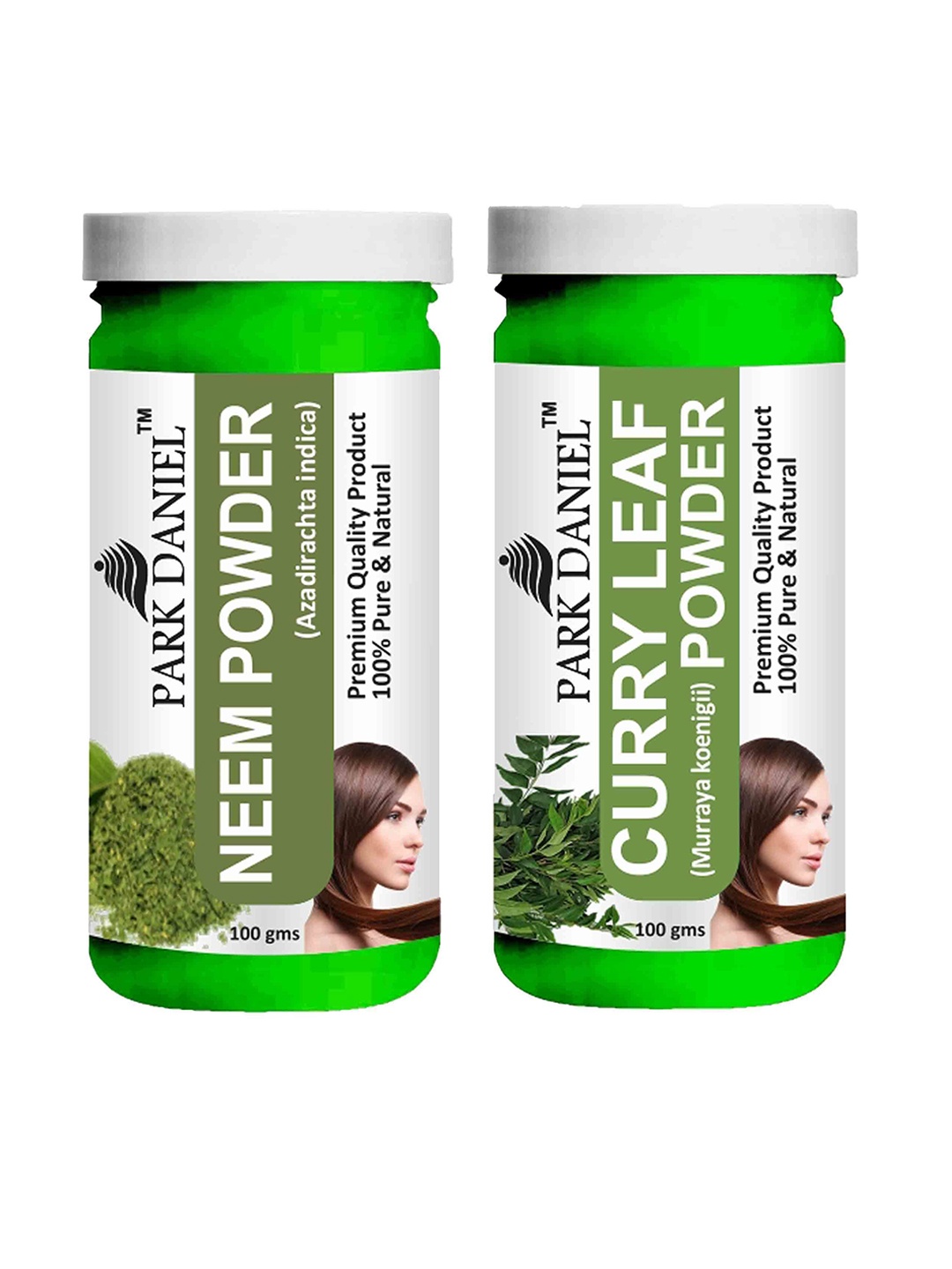 

Park Daniel Set Of 2 Neem & Curry Leaf Powder For Skin & Hair - 100g Each, Transparent