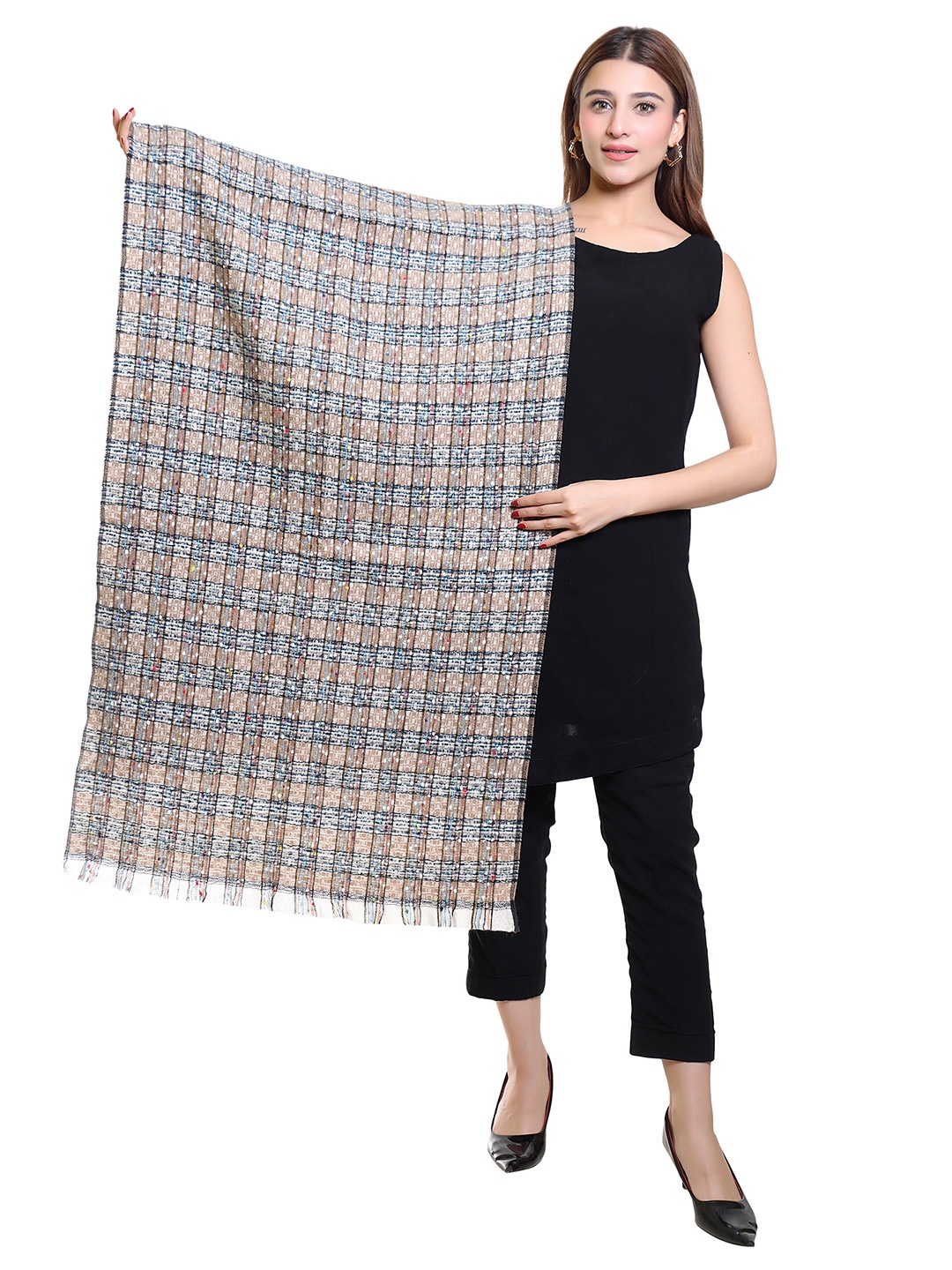 

Oswal International Women Acrylic Shawl, Beige