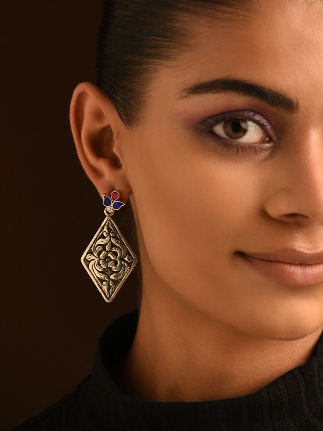 

JAYPORE Pure Silver Contemporary Drop Earrings