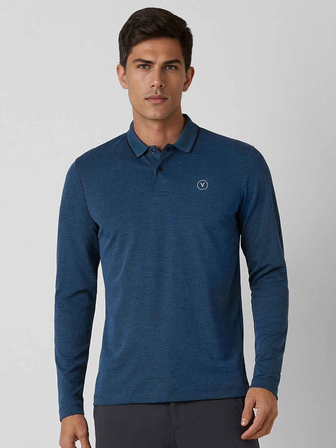 

Van Heusen Flex Men Solid Polo Collar Cotton T-shirt, Blue