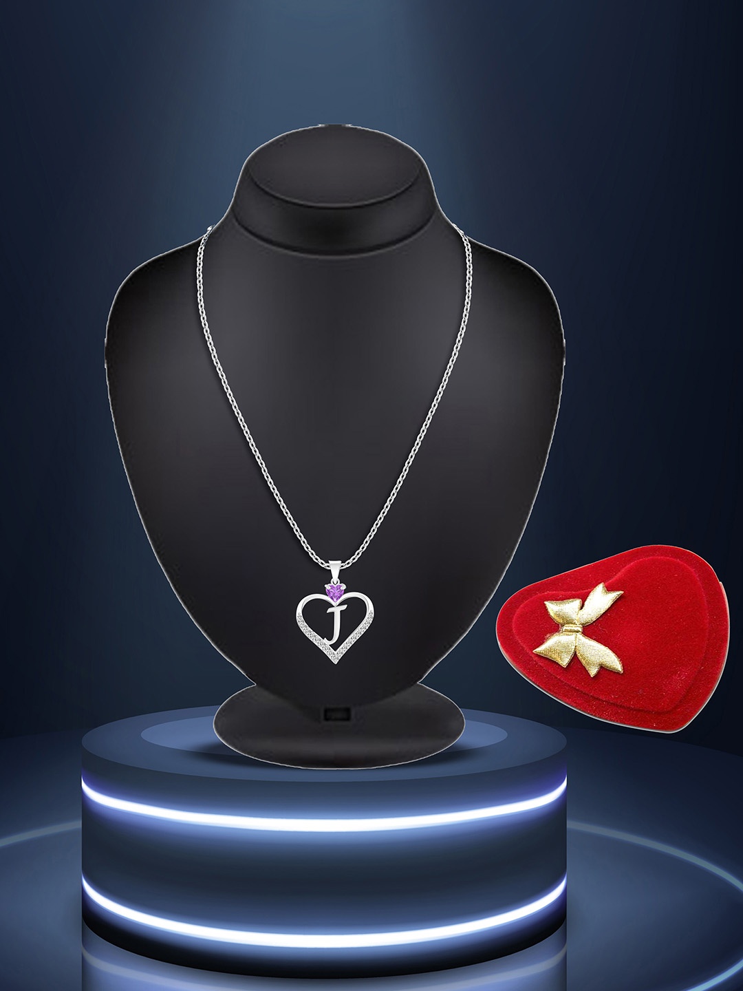 

Lila Silver-Plated Heart Shaped Pendants with Chains