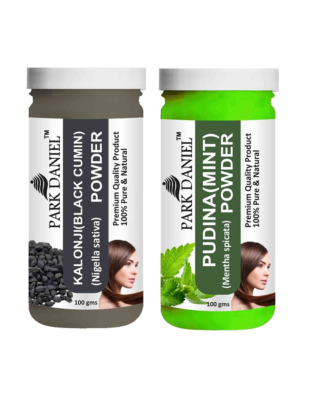 

Park Daniel Set Of 2 Kalonji & Pudina Powder - 100 g Each, Transparent