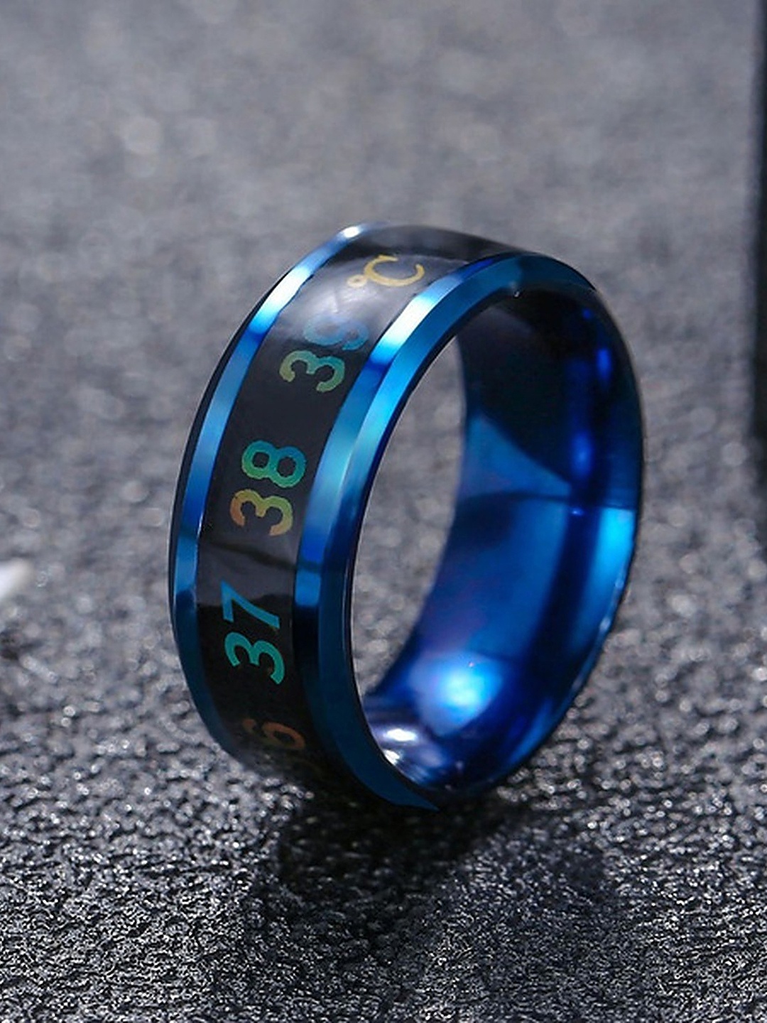 

Heer Collection Platinum-Plated Thumb Finger Ring, Blue
