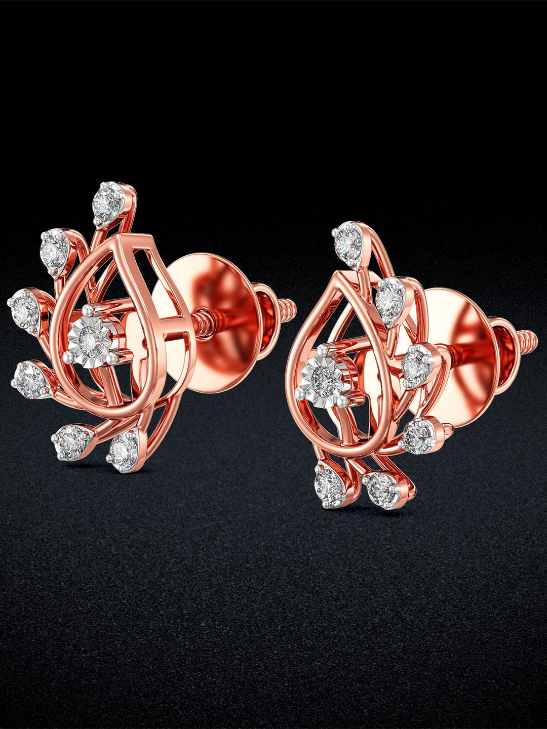 

Joyalukkas Women Rose Gold18K Earrings Diamond - 0.084 Ct, Rose gold