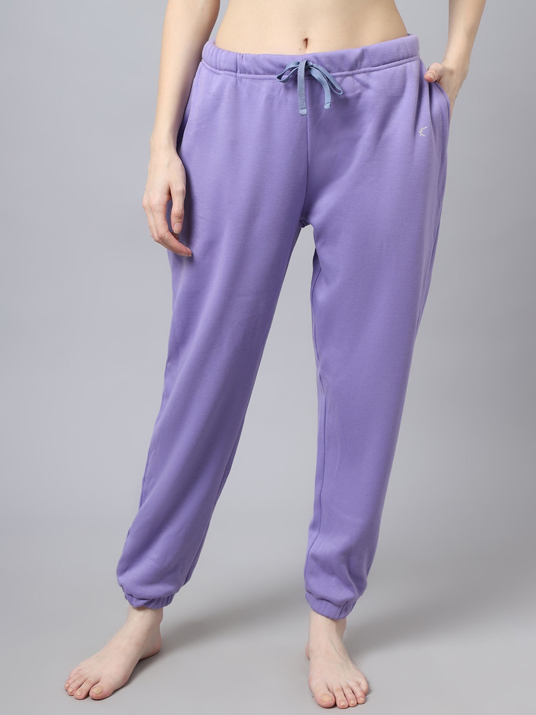 

Kanvin Women Mid-Rise Cotton Joggers Lounge Pants, Violet