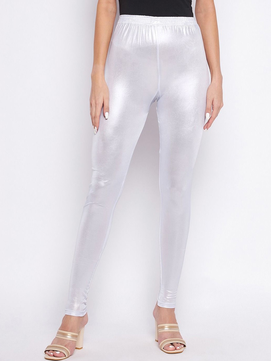 

Clora Creation Mid-Rise Ankle-Length Leggings, Silver