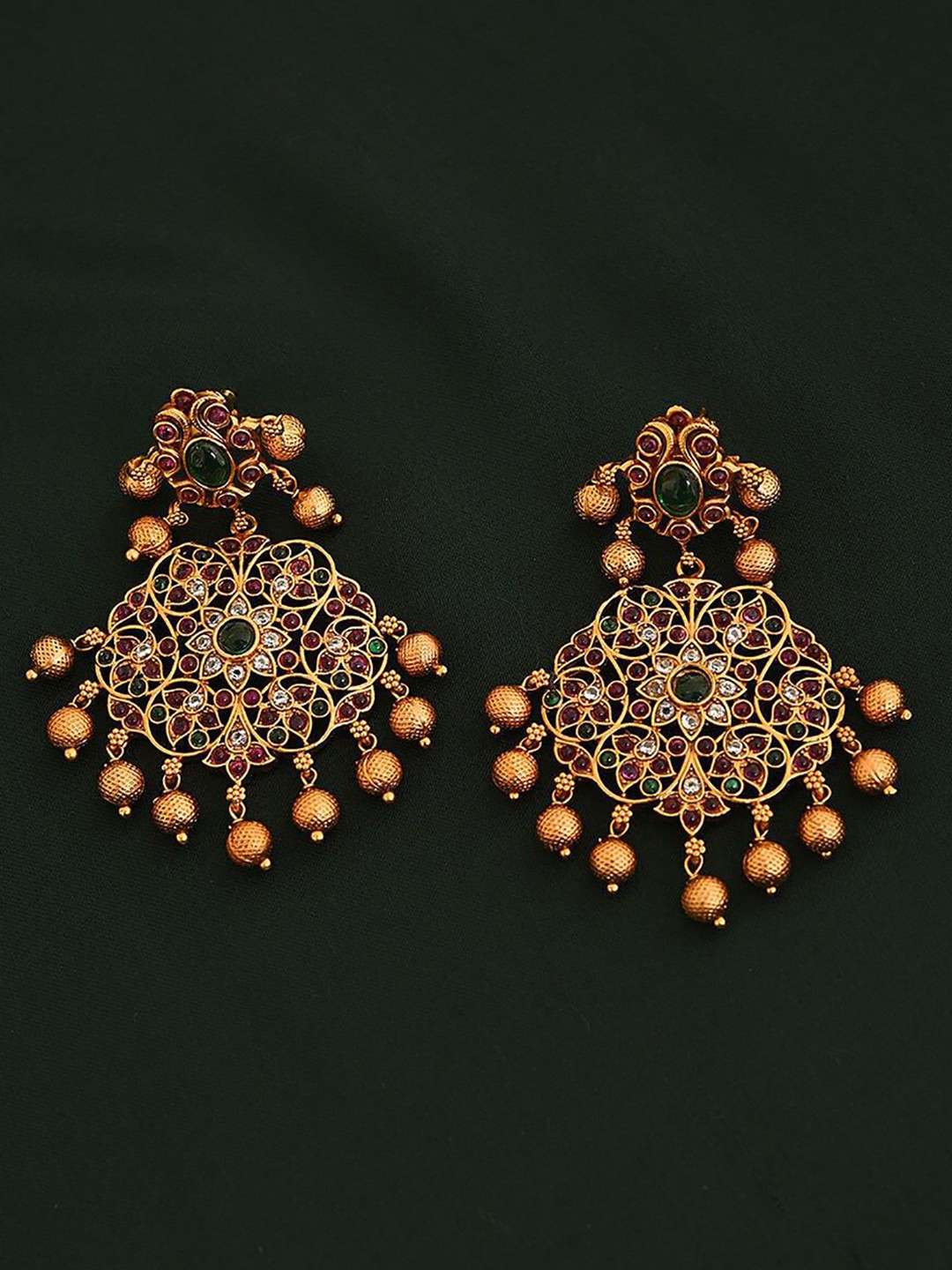 

JAYPORE Gold-Plated Contemporary Drop Earrings
