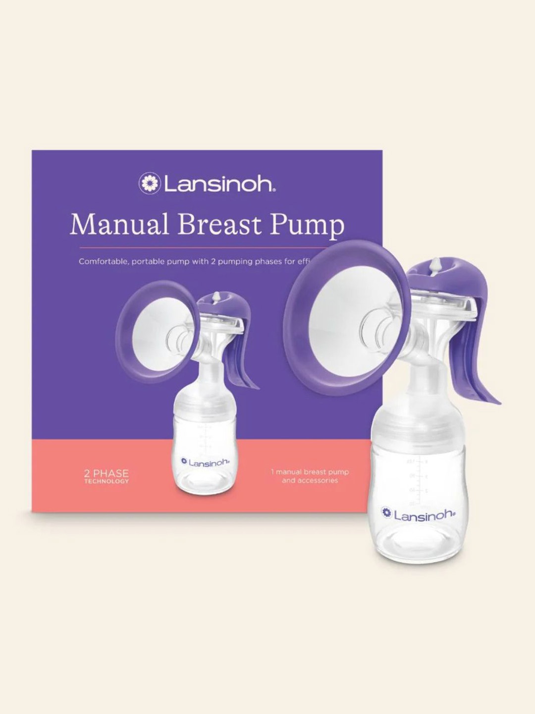 

Lansinoh Manual Breast Pump, Transparent