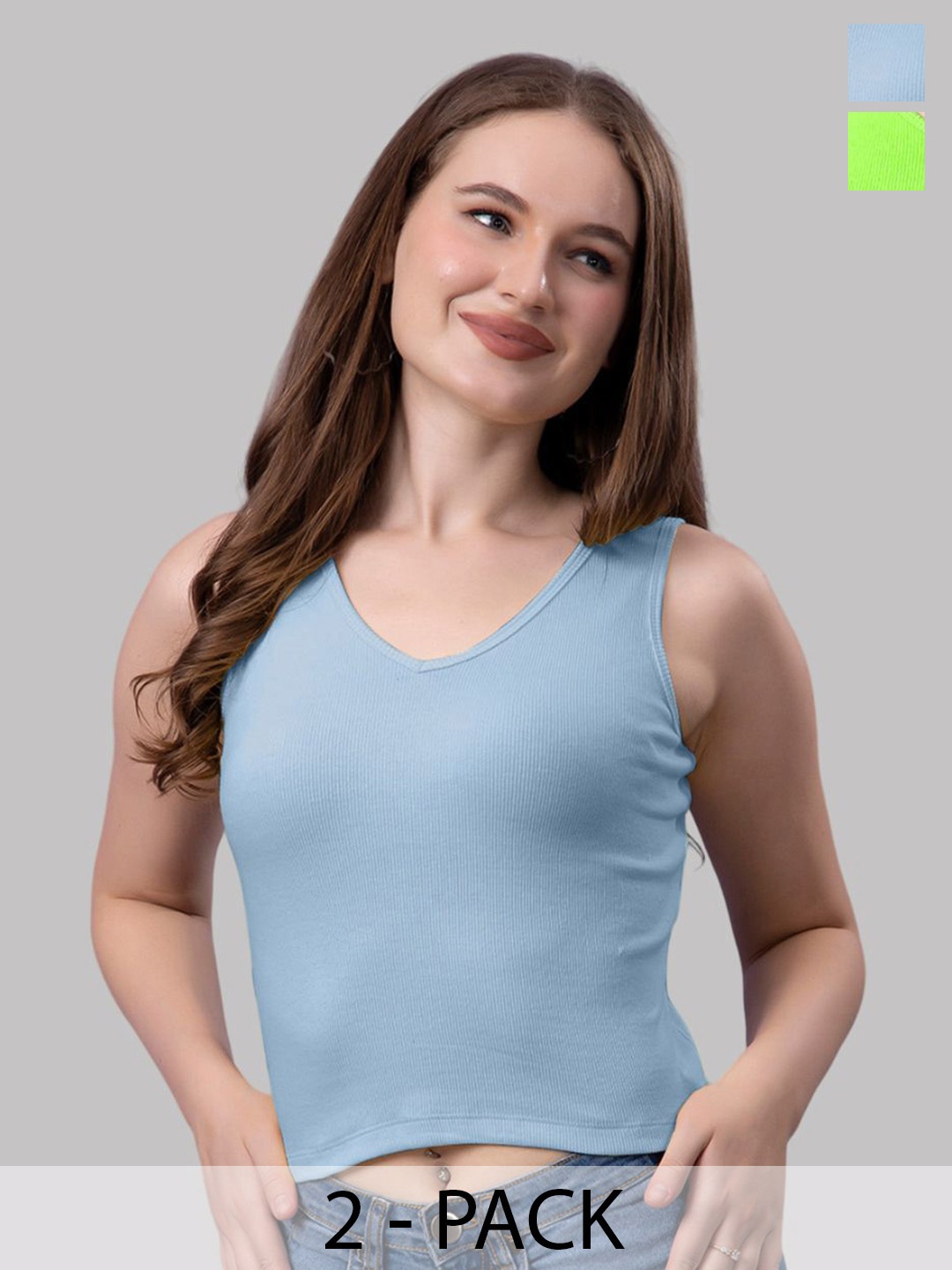 

Friskers Cotton Crop Top, Fluorescent green