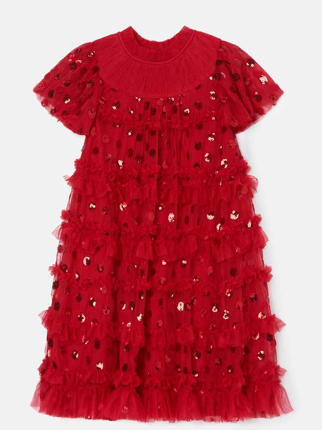 

Angel & Rocket Embellished Embroidered Dress, Red
