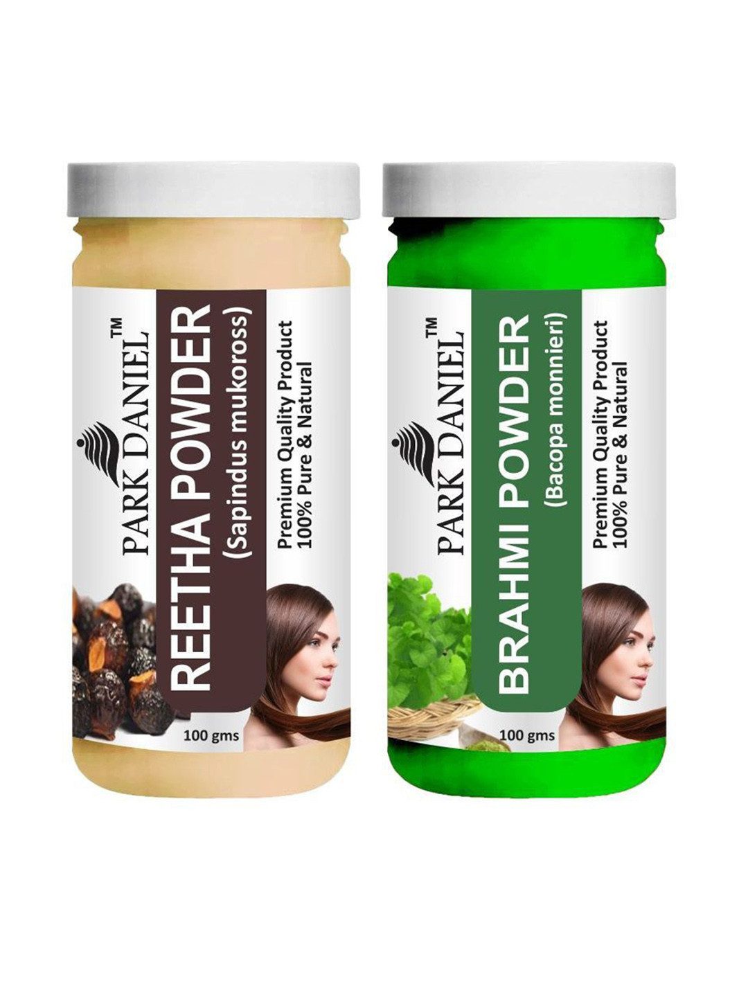 

Park Daniel Set Of 2 Pure Reetha & Brahmi Powder - 100 g Each, Transparent