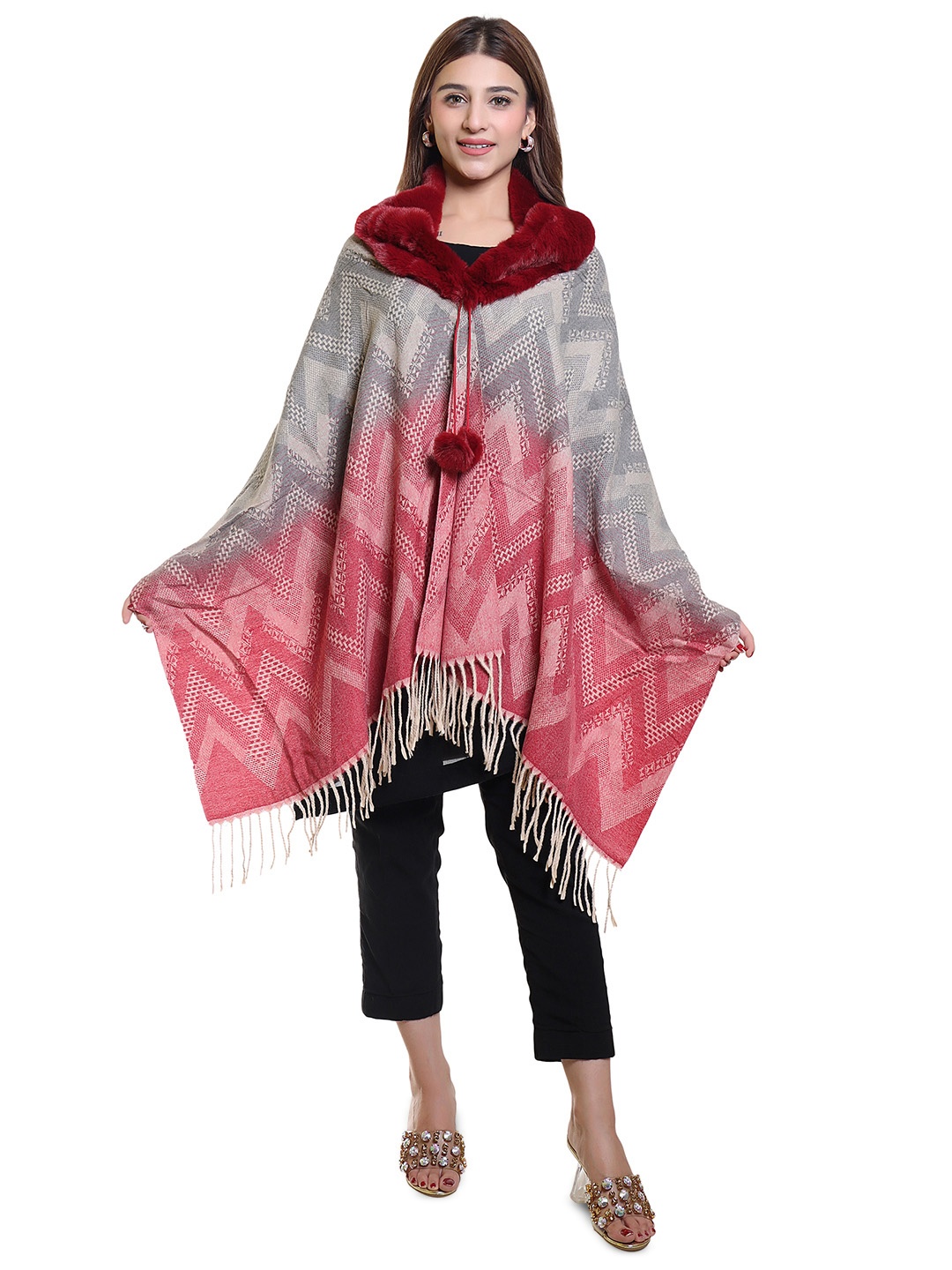 

Oswal International Women Geometric Printed Acrylic Shawl, Green