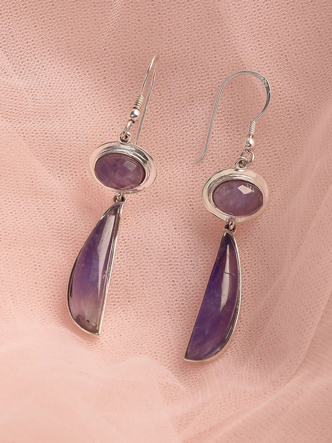 

JAYPORE Pure Silver Contemporary Drop Earrings