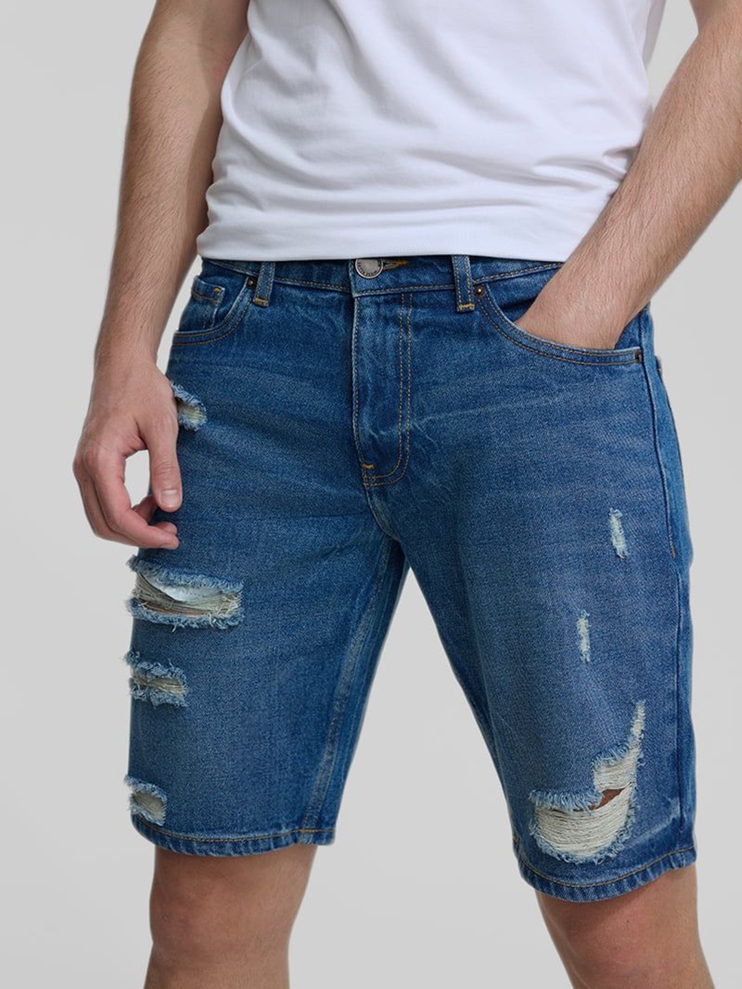 

Snitch Men Denim Shorts, Blue